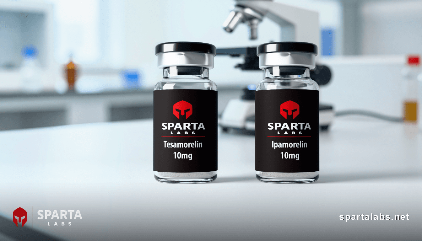 Buy Tesamorelin vs Ipamorelin research peptide: Tesamorelin vs Ipamorelin: A Structural and Regulatory Comparison | Sparta Labs Research Library