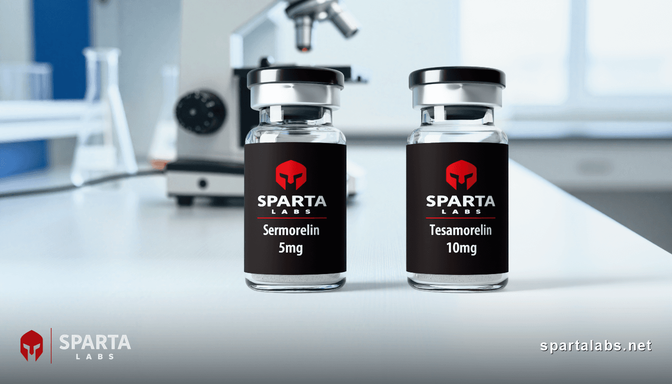 Buy Tesamorelin vs Sermorelin research peptide: Tesamorelin vs Sermorelin: A Structural and Regulatory Comparison | Sparta Labs Research Library